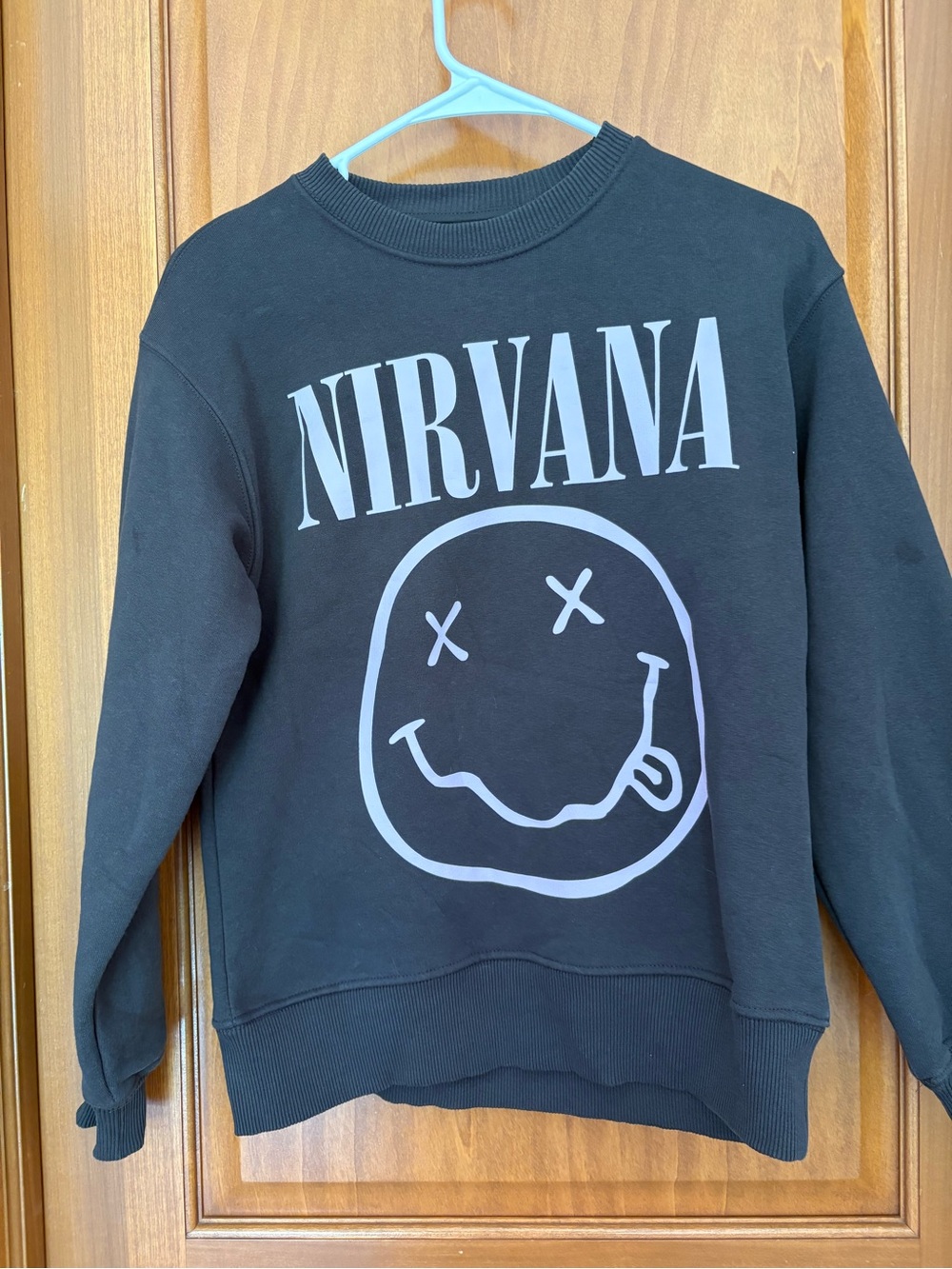Zara Black Sweatshirt with White Nirvana Graphic